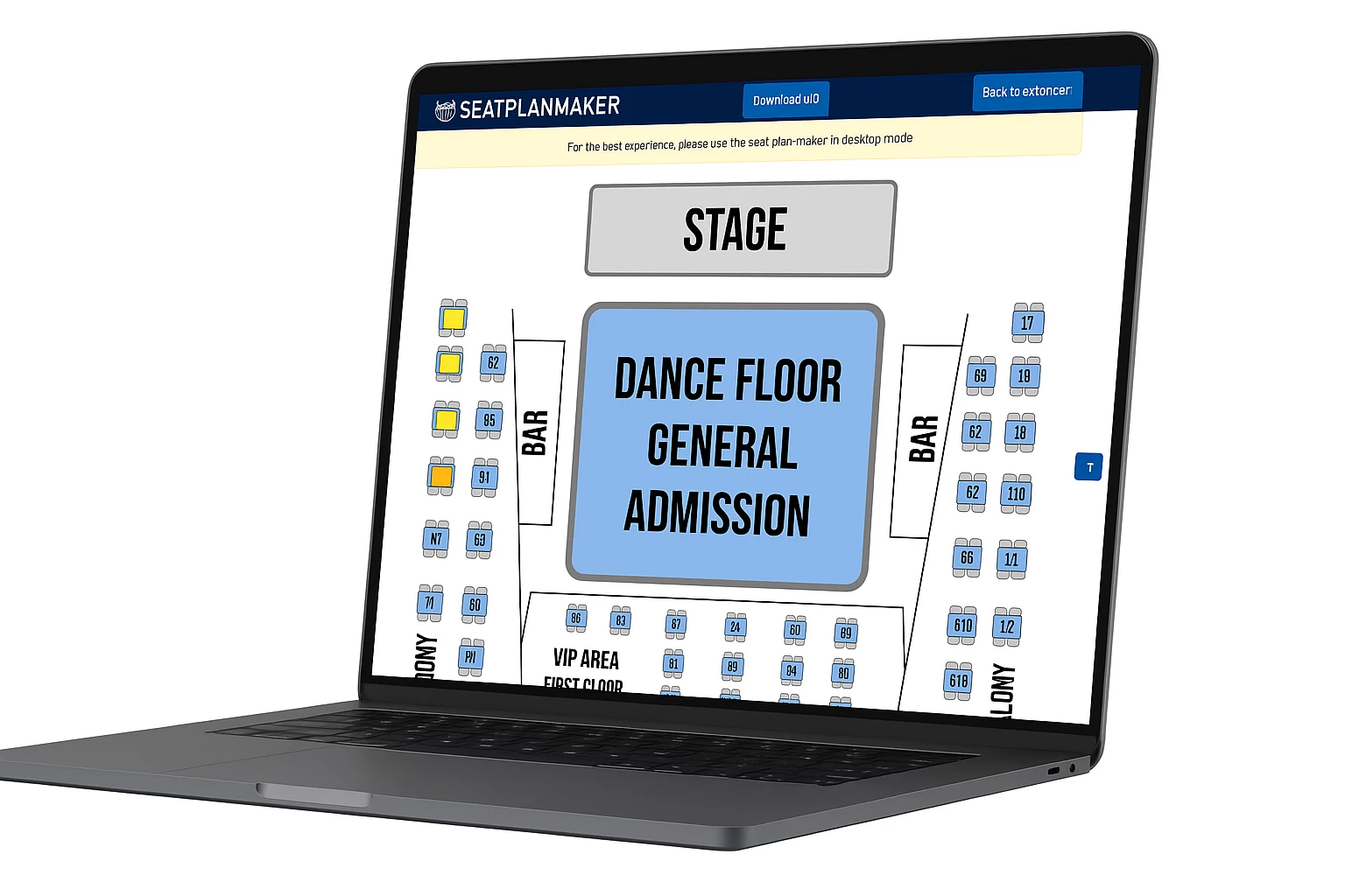 osConcert Online Seat Plan maker